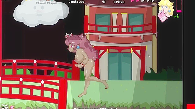 Busty brown princess from mario fucks all the monsters