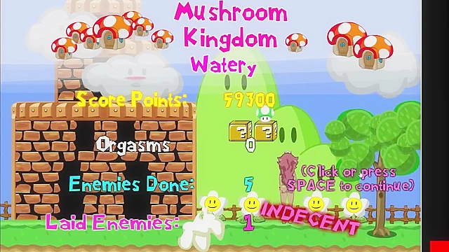 Busty brown princess from mario fucks all the monsters