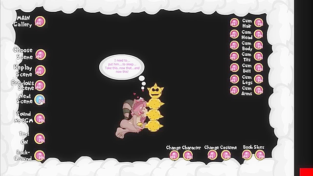 Busty brown princess from mario fucks all the monsters