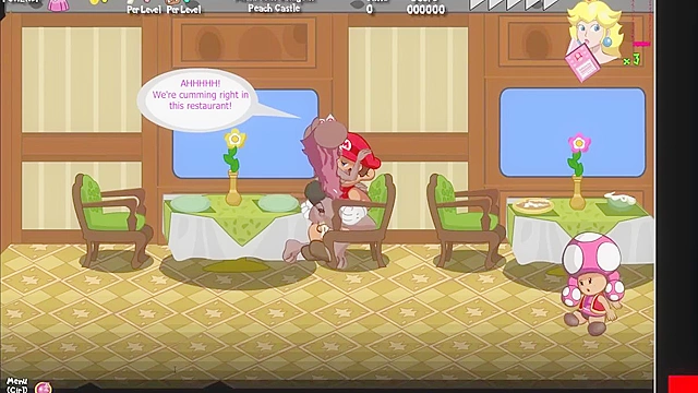 Busty brown princess from mario fucks all the monsters