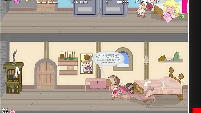 Busty brown princess from mario fucks all the monsters