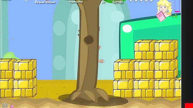 Busty brown princess from mario fucks all the monsters