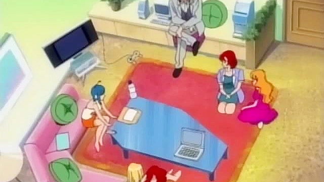 Redhead anime girl gets eaten out by old man and then is fucked deep