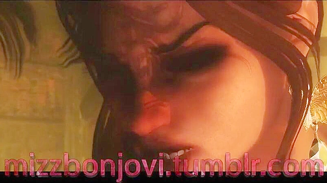 Sex babe gets slammed with a giant futa cock while shackled in stocks