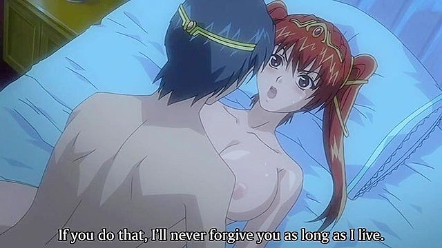 Redhead princess is on her knees pleasing her master