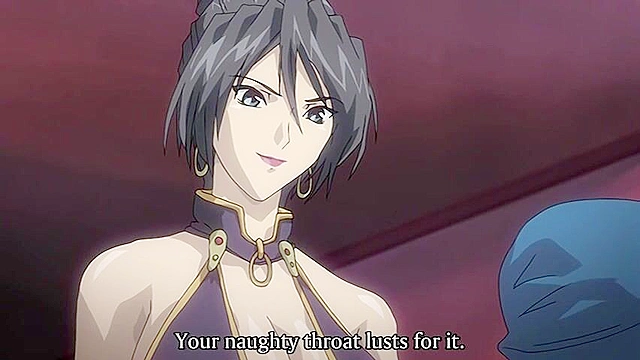 Redhead princess is on her knees pleasing her master