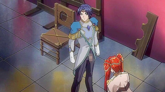 Redhead princess is on her knees pleasing her master