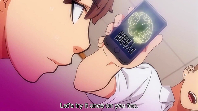 Class Rep Believes in the Hypnosis App 1 - Busty hentai schoolgirl uses app to fuck student