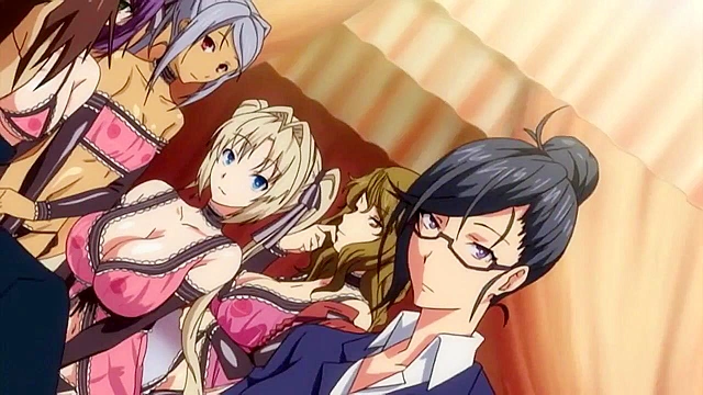 Lucky guy inherits a mansion and anime sex slaves for groupsex
