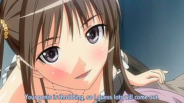 Dirty anime sister talks nasty to her brother and gives him a blowjob and facial