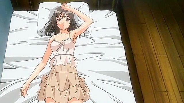 Dirty anime sister talks nasty to her brother and gives him a blowjob and facial