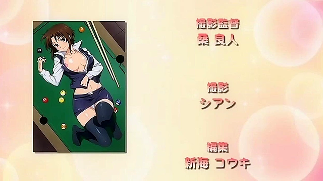 Sporty teen anime girls have an orgy with multiple facials in the school library