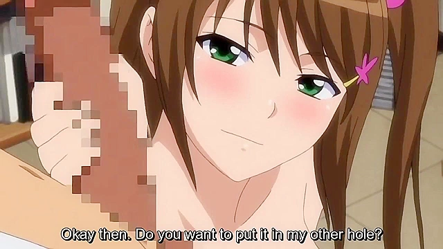 Sporty teen anime girls have an orgy with multiple facials in the school library