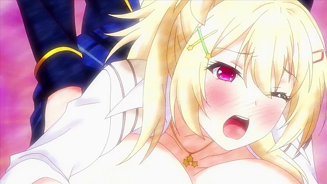 Real Erogame Situation 2 ep2 - Two busty anime girls suck dick till sprayed with cum facial