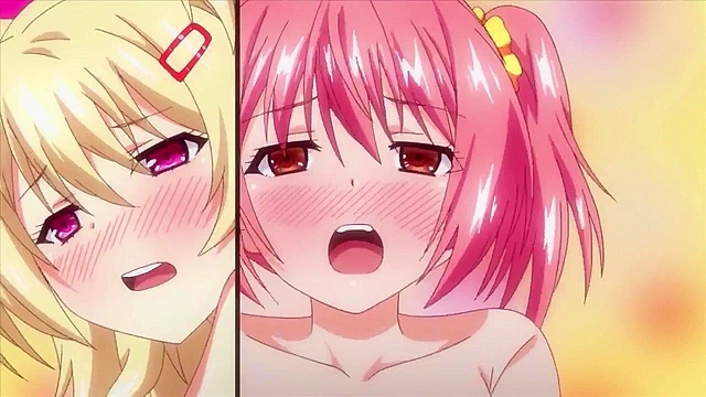 Real Erogame Situation 2 ep2 - Two busty anime girls suck dick till sprayed with cum facial