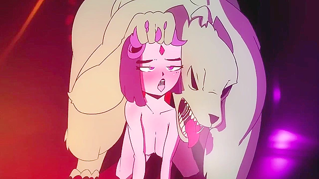 Raven gets fucked doggy style by Beast Boy in wolf form