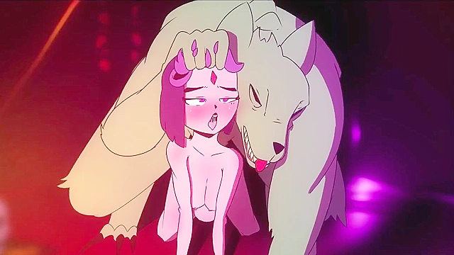 Raven gets fucked doggy style by Beast Boy in wolf form