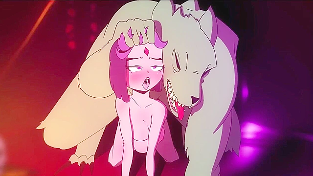 Raven gets fucked doggy style by Beast Boy in wolf form