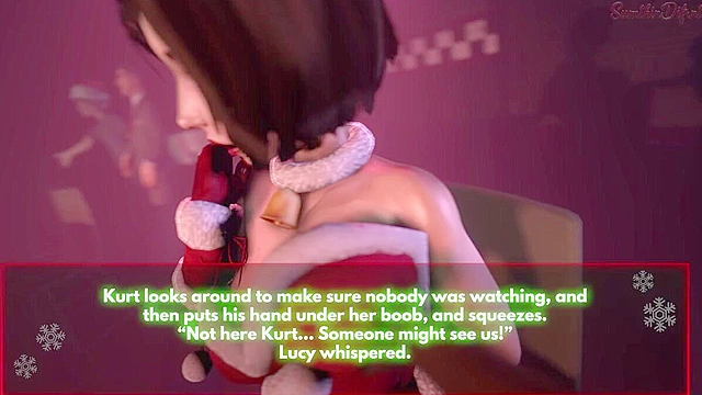 Hot milf seduces a black cock at a christmas party