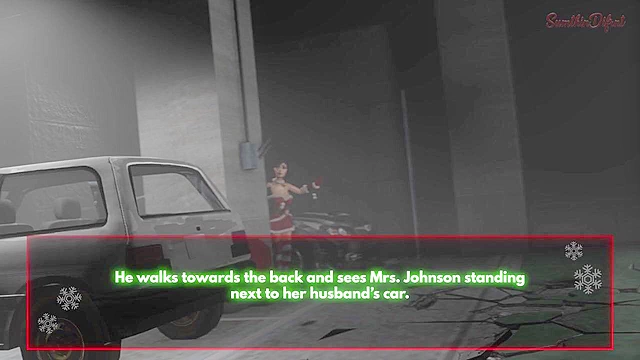 Hot milf seduces a black cock at a christmas party