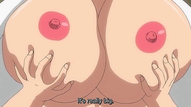 Busty anime teacher is caught masturbating and is fucked by two students