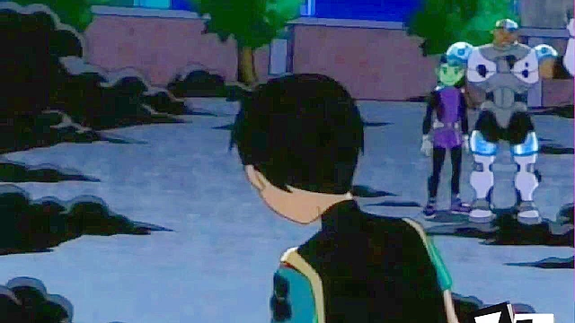 Tentacle monster double penetrates Raven and Starfire