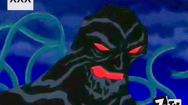 Tentacle monster double penetrates Raven and Starfire