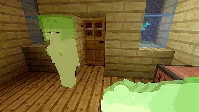 Minecraft slime girl giving a blowjob and getting fucked doggy style
