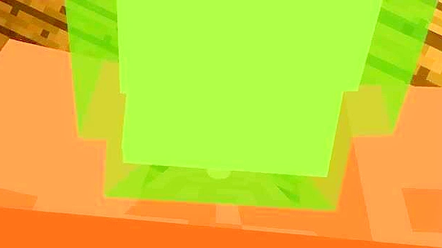 Minecraft slime girl giving a blowjob and getting fucked doggy style