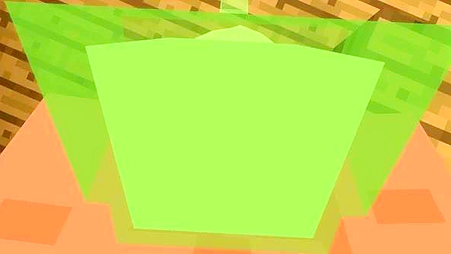 Minecraft slime girl giving a blowjob and getting fucked doggy style