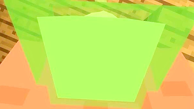 Minecraft slime girl giving a blowjob and getting fucked doggy style