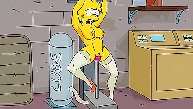 Adult Lisa Simpson fucking a sex machine