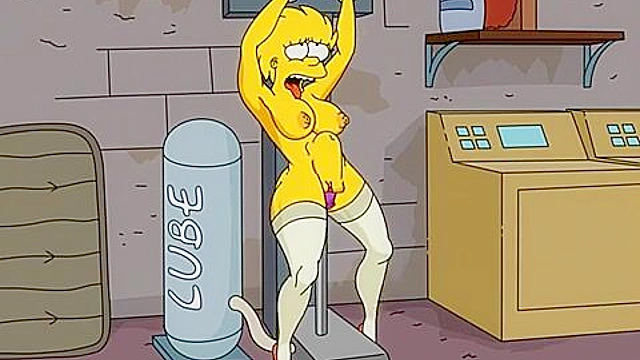 Adult Lisa Simpson fucking a sex machine