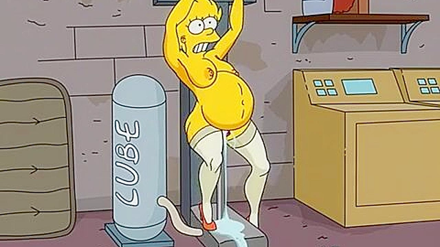 Adult Lisa Simpson fucking a sex machine