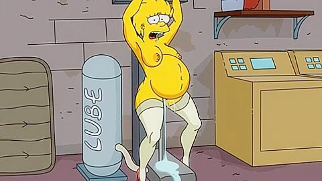 Adult Lisa Simpson fucking a sex machine
