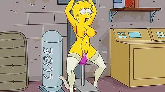 Adult Lisa Simpson fucking a sex machine