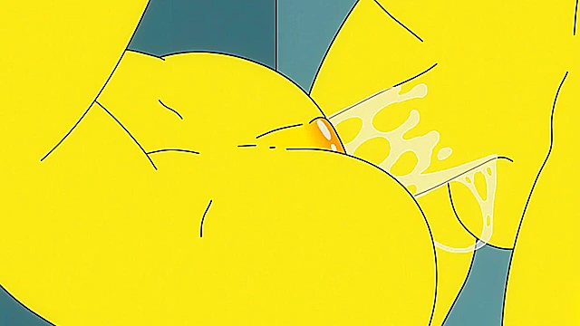 Bart gives Marge Simpson a rough anal fuck in the locker room