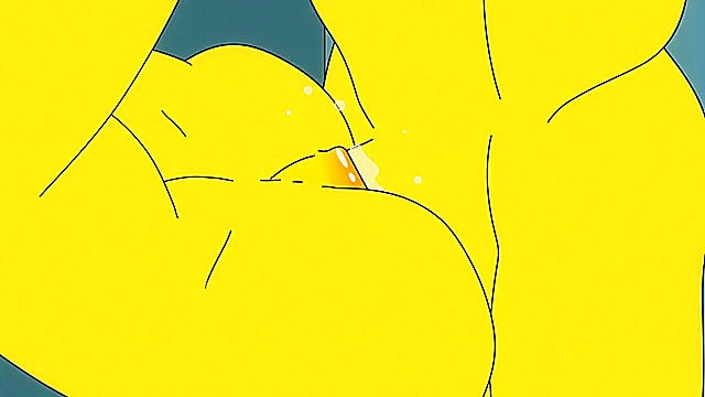 Bart gives Marge Simpson a rough anal fuck in the locker room