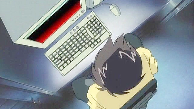 Dark 1 - Redheaded anime schoolgirl is tied up and face fucked till she swallows