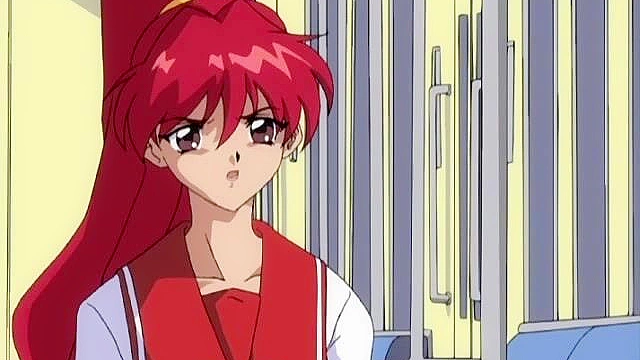 Dark 1 - Redheaded anime schoolgirl is tied up and face fucked till she swallows