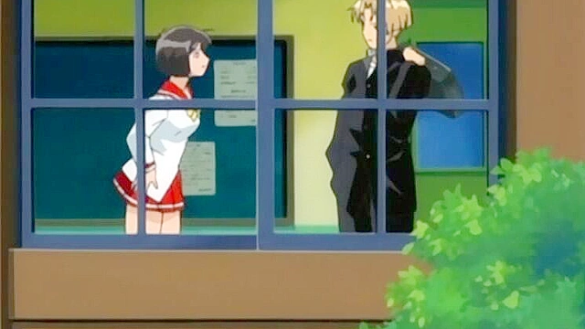 Bondage School 1 - Anime teacher gets bent over the desk and fucked by school boy