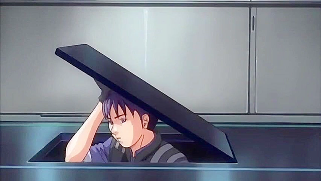 Redheads in latex get down on their knees and suck an anime futa cock