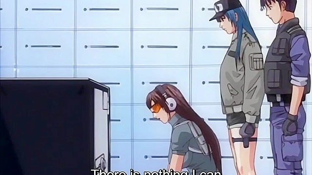 Redheads in latex get down on their knees and suck an anime futa cock