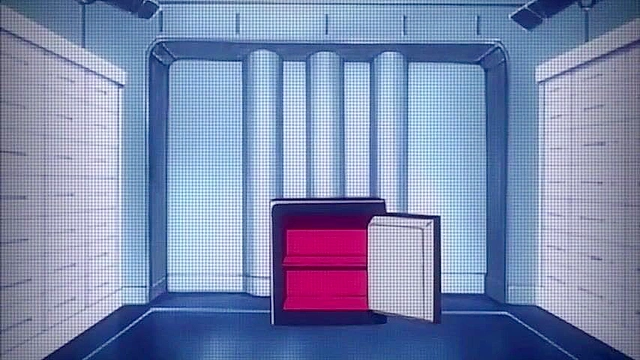 Redheads in latex get down on their knees and suck an anime futa cock