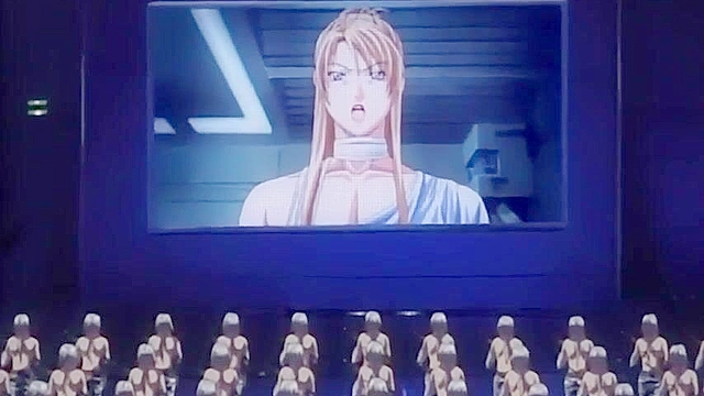 Redheads in latex get down on their knees and suck an anime futa cock