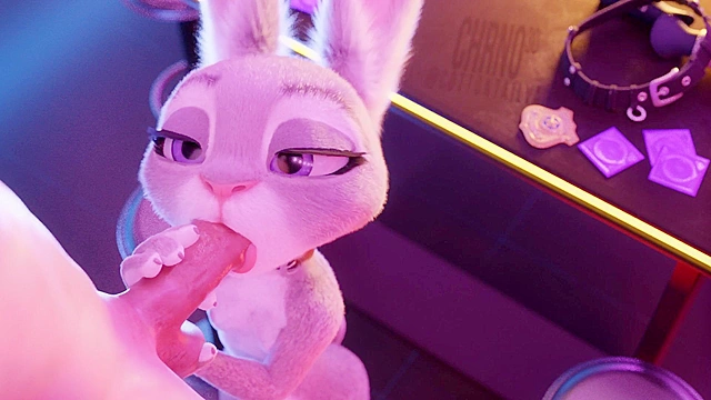 Judy Hoops from zootopia sucks big dick till facial