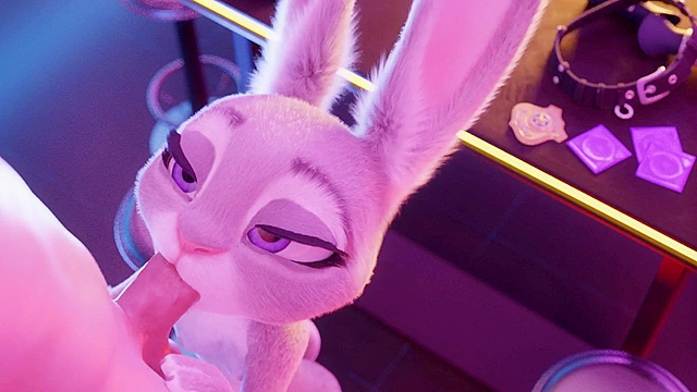Judy Hoops from zootopia sucks big dick till facial