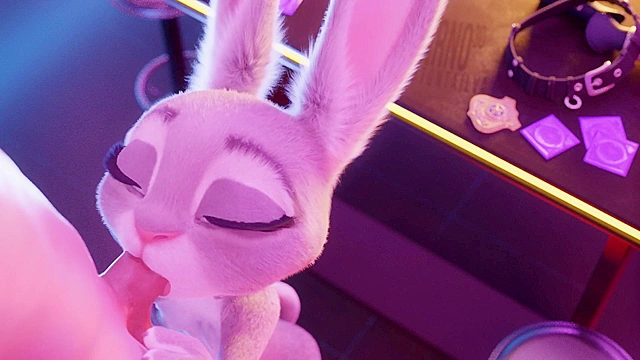 Judy Hoops from zootopia sucks big dick till facial