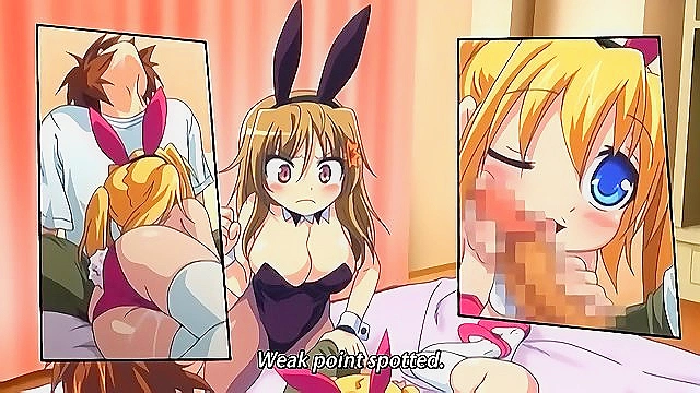 Hard Knot Shinpa 3 - Cute hentai teens in bunny outfits have hot threesome
