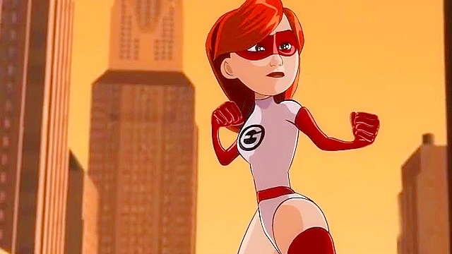 Mr. Incredible face fucks Elastigirls very forgiving mouth